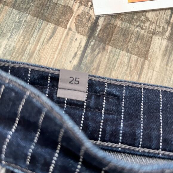 Citizens of Humanity Womens High Rise Striped Cropped Drew Flounce Sz 25 Bell - Picture 7 of 14